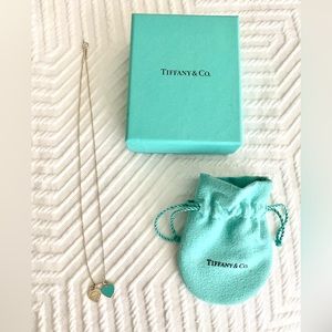 Tiffany Blue Double Heart Tag Pendant